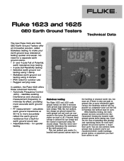 Fluke 1625 Fluke 1623 and 1625 Geo Earth Ground Testers Datasheet