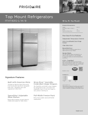 Frigidaire FFHT1821QW Product Specifications Sheet