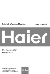 Haier XPB60-287S User Manual