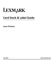 Lexmark XS658dme Card Stock & Label Guide