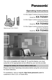 Panasonic KXTG5453 KXTG5453 User Guide