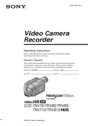 Sony CCD-TRV715 Operating Instructions  (primary manual)