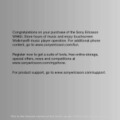 Sony Ericsson W960i User Guide