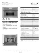 Thermador MC30WS Product Spec Sheet