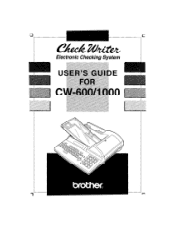 Brother International CW-1000 Owners Manual - English