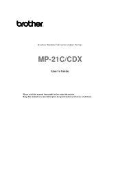Brother International MP-21CDX Users Manual - English