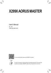 Gigabyte X299X AORUS MASTER User Manual