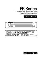 Mackie FR800/FR1400/FR2500 FR Series Owner's Manual