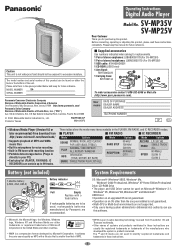 Panasonic SV-MP35 SVMP25V User Guide