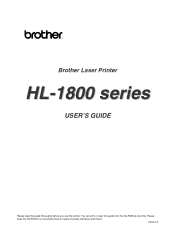 Brother International HL 1850 Users Manual - English