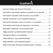 Garmin Forerunner 10 Important Safety and Product Information