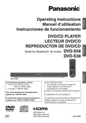 Panasonic DVDS58 DVDS38 User Guide