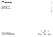 Pioneer PL-30-K Turntable Owners Manual