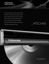 Toshiba XDE600 Printable Spec Sheet