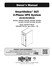 Tripp Lite SUT60K Owner s Manual for SmartOnline r SUT 3-Phase UPS System 20/30/40/60kVA 933631 Multi-language