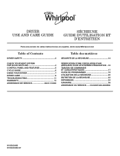Whirlpool WED5800BW Use & Care Guide