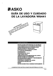 Asko W6441 User manual Use & Care Guide ES