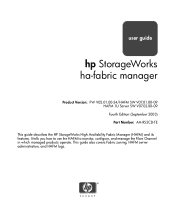 HP 316095-B21 FW 05.01.00 and SW 07.02.00 hp StorageWorks HA-Fabric Manager User Guide
