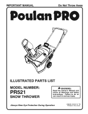 Poulan PR521 Parts List
