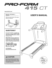 ProForm 415treadmill English Manual