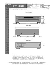 Sony DVP-NC615 Dimensions Diagram