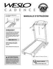 Weslo Cadence 70 Treadmill Italian Manual