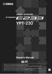 Yamaha YPT-230 Owner's Manual