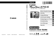 Canon A710 PowerShot A710 IS Camera User Guide Camera User Guide Advanced