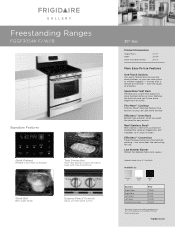 Frigidaire FGGF3054KW Product Specifications Sheet (English)