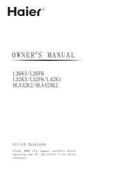Haier L26F6 User Manual