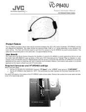 JVC GY-HD200UB VC-P840 cable connection to HD200 Series manual (enables use of studio viewfinder without  studio sled)
