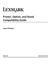 Lexmark MX6500e Printer, Option, and Stand Compatibility Guide