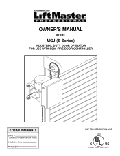 LiftMaster MGJ MGJ S-SERIES Manual