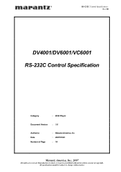 Marantz DV6001 DVD .PCF File