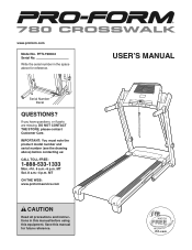 ProForm 780 Crosswalk Treadmill English Manual