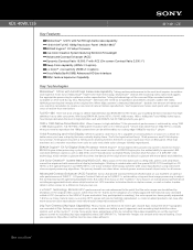Sony KDL-40WL135 Marketing Specifications