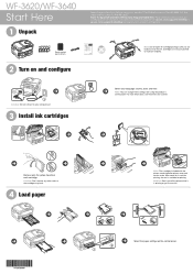 Epson WF-3640 Start Here - Installation Guide