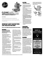 Hoover CleanSlate Plus Carpet & Upholstery With Spin Scrub Tool Product Manual English