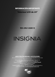 Insignia NS-29L120A13 Important Information (Spanish)