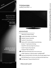 Toshiba 46SV670U Printable Spec Sheet