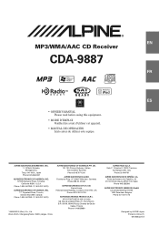 Alpine CDA-9887 Owners Manual