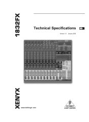 Behringer XENYX 1832FX Spec Sheet