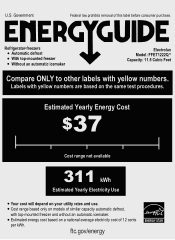 Frigidaire FFET1222QW Energy Guide