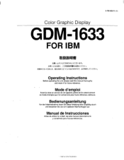 Sony GDM-1633 Users Guide