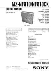Sony MZ-NF810CK Service Manual