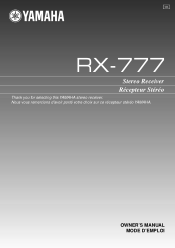 Yamaha RX-777 Owner's Manual