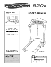 ProForm 520x Treadmill English Manual