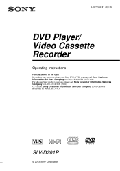 Sony SLV-D201P Operating Instructions  (primary manual)