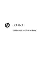 HP Slate 7 4601 HP Tablet 7 Maintenance and Service Guide