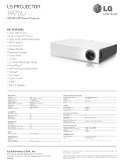 LG PA75U Specification - English